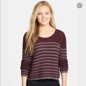 BP Maroon Striped Crop Sweater